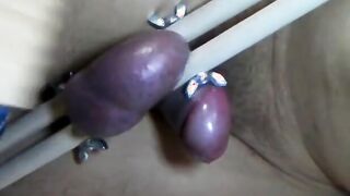 Painful Ballbusting: Amateur Asian BDSM Masturbation