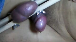 Painful Ballbusting: Amateur Asian BDSM Masturbation