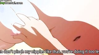 Attractive college babe with big boobs gets cumshot