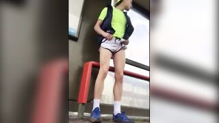 Public Cock Show in Metro Station - Amateur Big Dick Twink