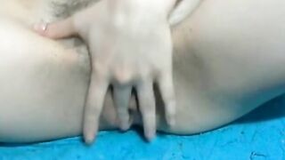 Russian Girl's Solo Anal Play with Clothespins on Webcam