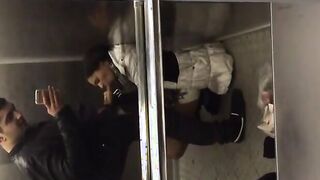 Elevator Adventure: Amateur Brunette College Girl
