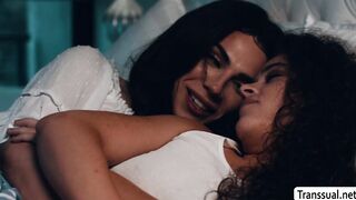 Trans stepmother licks and fucks her stepdaughter