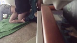 Bareback 3-Way: Young Hunk Takes It Raw from Daddy and Son