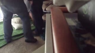 Bareback 3-Way: Young Hunk Takes It Raw from Daddy and Son
