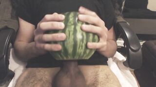 Asian Man Fucks a Watermelon