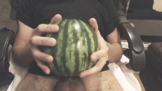 Asian Man Fucks a Watermelon