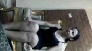 Timid Egyptian Girl Tries on Lingerie for Webcam