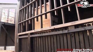 Slender japanese 18 year old tiny boobs got screwed outdoors