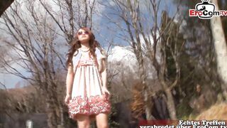 Slender japanese 18 year old tiny boobs got screwed outdoors