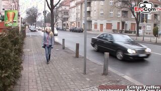 Normal German 18 year old persuaded to have sex on the street