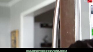 FamilyStrokesVids.com - Step Dad Notices Daughter Walks Around Naked She Comes On To Him For Sex - Lily Lou