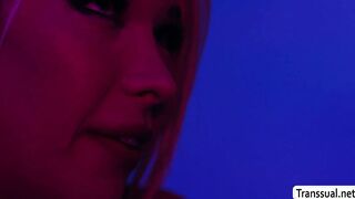 Busty TS Aubrey Kate brings home stranger in club