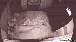 Chubby stepmom caught toying her pussy
