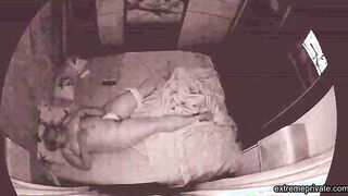 Chubby stepmom caught toying her pussy
