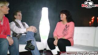 German older housewives 3 way with two chubby bimbos