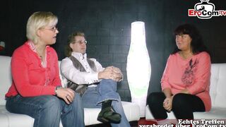 German older housewives 3 way with two chubby bimbos