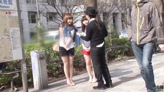 Japanese pickup artist approaches 2 Girl for nude trivia game