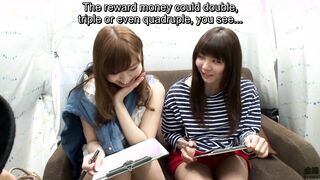 Japanese pickup artist approaches 2 Girl for nude trivia game