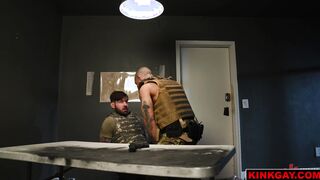 Soldier gets a metal hook buried in his ass!
