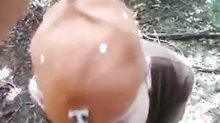 Twink blows big-cocked worker outdoors