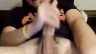 Str8 Guy Strokes Big Cock on Webcam