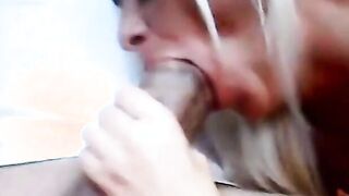 Blonde Amateur Sucks a Big Cock!