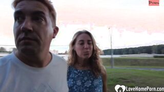 Picked up mom gets nailed rough outdoor