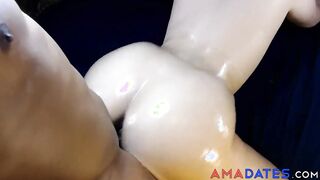 Big White Booty Takes on a Big Cock!
