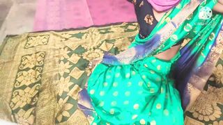 Sex inside green colour saree panty