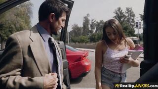 College Girl sucking professor before rides penis