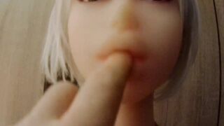 Breasts grab test on my sex doll