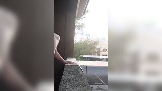Exhibitionist Jacking Off on Balcony Almost Seen