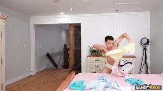 Using all my power to fuck the busty hot maid