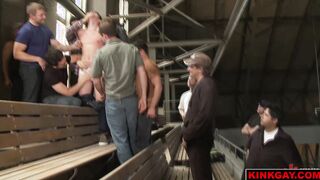 Jump him, tie him up, and strip him down!