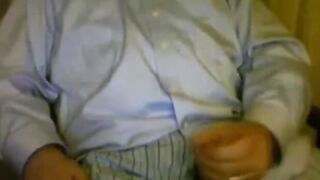 Big-Cock Daddy Cums on His Shirt