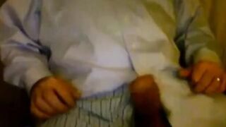 Big-Cock Daddy Cums on His Shirt