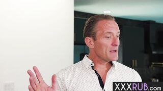 New massage practice on big cock guy