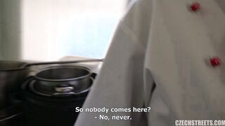Czech Streets 115: Cook with Huge Tits and Mega Clit