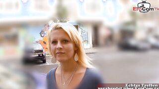 German college girl persuaded to have sex casting on the street