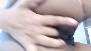 Slim Ebony Girl Anal Masturbation on Webcam