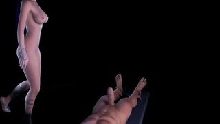 3D азиатскую стриптизершу трахнул большой член