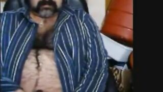 Hairy Bear Daddy Stroking Big Cock