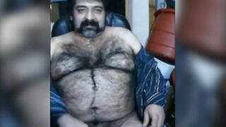 Hairy Bear Daddy Stroking Big Cock