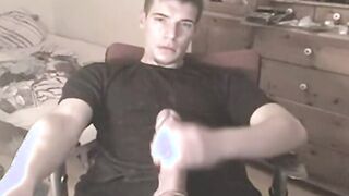 Muscular Man Strokes His Huge Cock