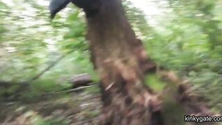 Risky BDSM in a public park
