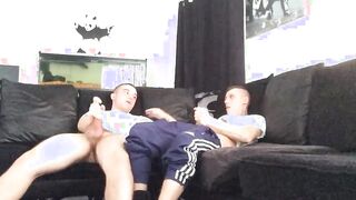 British Mates Watch Porn and Wank: Amateur Handjob Action