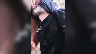 Mature Gay Daddy Has Bareback Outdoor Sex with Big Cock