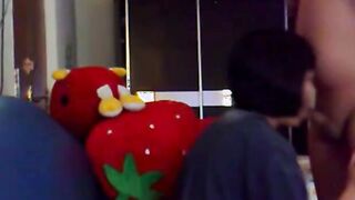 Asian Babe Sucks and Doggy Fucks
