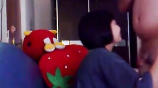 Asian Babe Sucks and Doggy Fucks